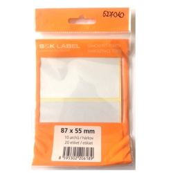 Etikety na aršíku 87 x 55 mm 20 etiket /E