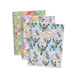 Blok spirála A5 linka 60 listů Flowers Pigna Nature mix motivů