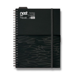 Blok spirála A5 linka 80 listů Nest Foldermate s kapsou černý