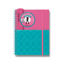 Blok spirála A5 linka 80 listů s kapsou Plus růžovo-modrý /E