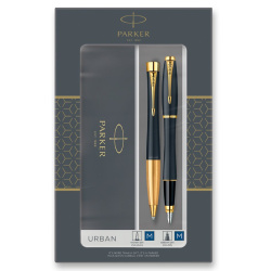 Dárková sada plnicí pero a kuličkové pero Parker Urban Matt Black GT /E
