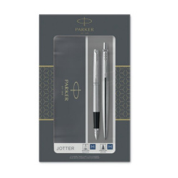 Parker sada plnící pero + kuličková tužka Jotter St.Steel stříbrno černá
