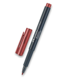 Popisovač permanentní Faber-Castell metalický červený/E