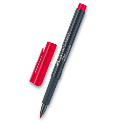 Popisovač permanentní Faber-Castell neon červený