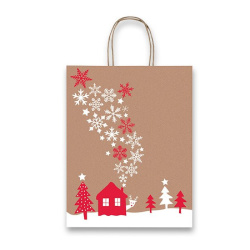 Dárková taška Vánoční Fantasia Snowflakes S