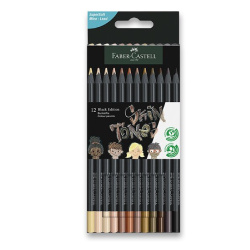 Pastelky trojhranné Faber-Castell Black Edition těl.barvy12 ks