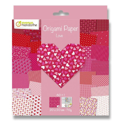 Origami - sada papírů 60listů 20x20 70g Srdce /E