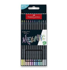 Pastelky trojhranné Faber-Castell Black Edition Metallic 12ks