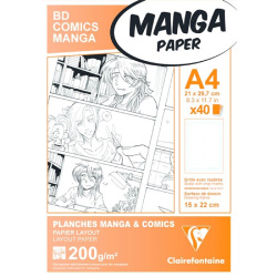 Blok A4 CF Manga BD/Comic squares 200g po 1ks