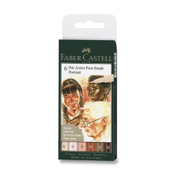 Popisovače Faber - Castell Pitt Artist Pen Brush Portrait 6ks