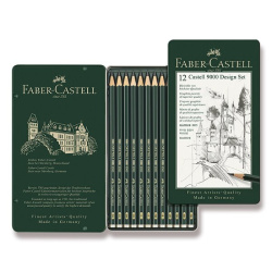 Tužka grafitová Faber - Castell 9000 Design plech 12 ks