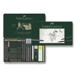 Tužka grafitová Faber - Castell Pitt Monochrome Graphite plech 26ks