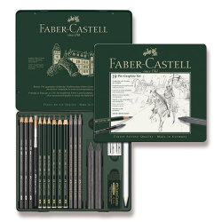 Tužka grafitová Faber - Castell Pitt Monochrome Graphite plech 19ks