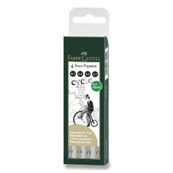 Popisovače Faber - Castell Ecco Pigment sada (liché hroty) 4ks černé