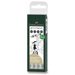 Popisovače Faber - Castell Ecco Pigment sada (sudé hroty) 4ks černé