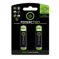 Baterie AAA Ni-MH nabíjecí 1.2V 900 mAh Powerton blistr 2-pack
