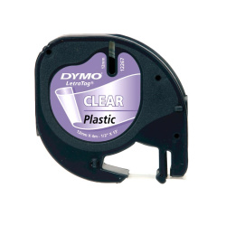 Páska DYMO 12mm/4m černo/průhledná