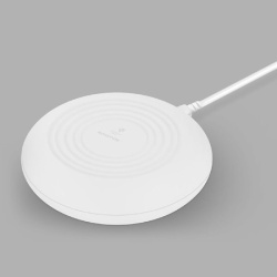 Nabíječka na telefon, bezdrátová Cloud-Qi, 9V, podsvícená, bílá