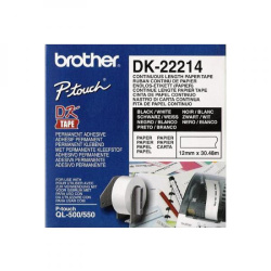 Štítky papírové do Brother DK-22214 12mm x 30.48m
