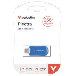 Flash disk 256 GB USB-C 3.2 Gen 1 VERBATIM Plectra modrá /E