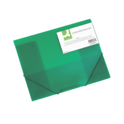 Mapa s gumou A4 tříchlopňová Q-Connect zelená