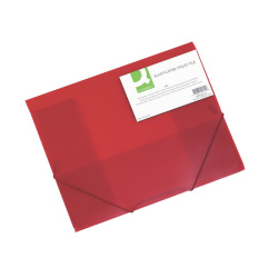 Mapa s gumou A4 tříchlopňová Q-Connect červená