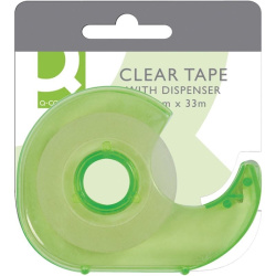 Lepící páska s odvíječem 19mm x 33m transparentní Q-Connect /O