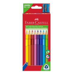 Pastelky trojhranné Faber-Castell Junior Triangular 10ks + ořezávátko
