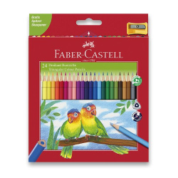 Pastelky trojhranné Faber-Castell + ořezávátko 24 ks