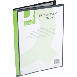 Katalogová kniha A4 20 kapes Q-Connect s přední kapsou černá /E