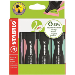 Zvýrazňovač STABILO GREEN BOSS sada pastelových 4 barev /E