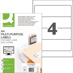 Etikety na pořadače 192 x 61 mm Q-Connect 400 ks bílé /E