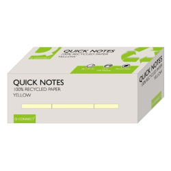 Bločky samolepící recyklované Q-Connect 38x51 mm žluté 12 ks