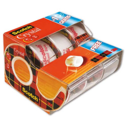 Lepící páska s odvíječem Scotch Crystal 2+1 zdarma