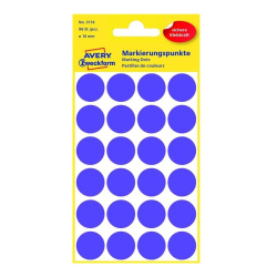 Etikety aršíky kulaté 18mm balení 96 ks fialové