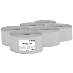 Toaletní papír jednovrstvý jumbo recykl 190 mm x 120 m 6 rolí /E
