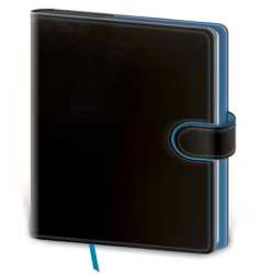 Zápisník Flip B6 tečkovaný - černo/modrá