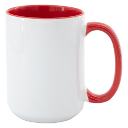 Hrnek SubliT MAX 450 ml - barevný vnitřek a ucho - červená