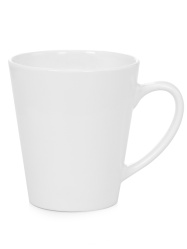 Hrnek latté 0,3l bílý, v. 9,8 cm kónický