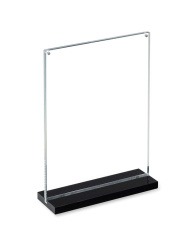 Plexi stojánek VISTA na stůl oboustranný typu T - velikost A5 na výšku