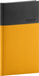 Kapesní diář Dado 2023, žlutočerný, 9 × 15,5 cm