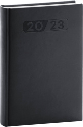 Denní diář Aprint 2023, černý, 15 × 21 cm