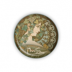 Kovový otvírák Alfons Mucha - Ivy, o 5,8 cm