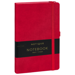 NOTIQUE Notes Červený, linkovaný, 13 x 21 cm