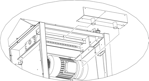 detail Perforátor kartonu KOBRA FLEXPACK s kompletním systémem sběru prachu DCS-500