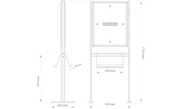 detail Informační tabule na 2 nohách - jednostranná