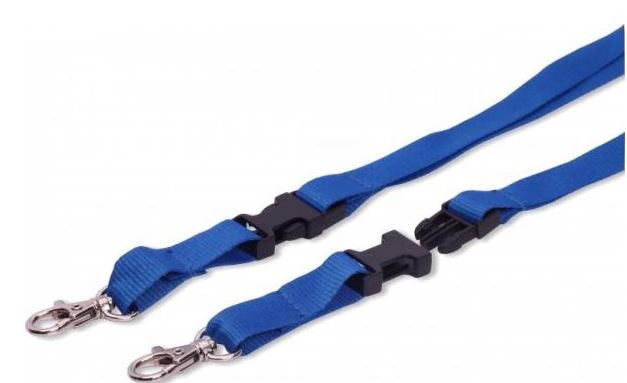 detail Šňůrka TULIP plochá rozpojovací s karabinou 50 ks - modrá