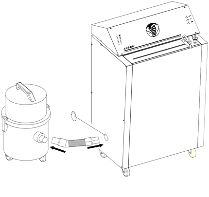 detail Perforátor kartonu KOBRA FLEXPACK s kompletním systémem sběru prachu DCS-500