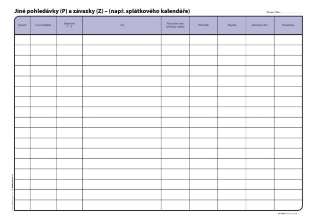 detail Kniha pohledávek a závazků OPTYS /E