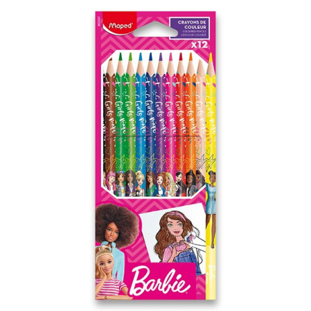 detail Pastelky bezdřevé MAPED Barbie 12 ks